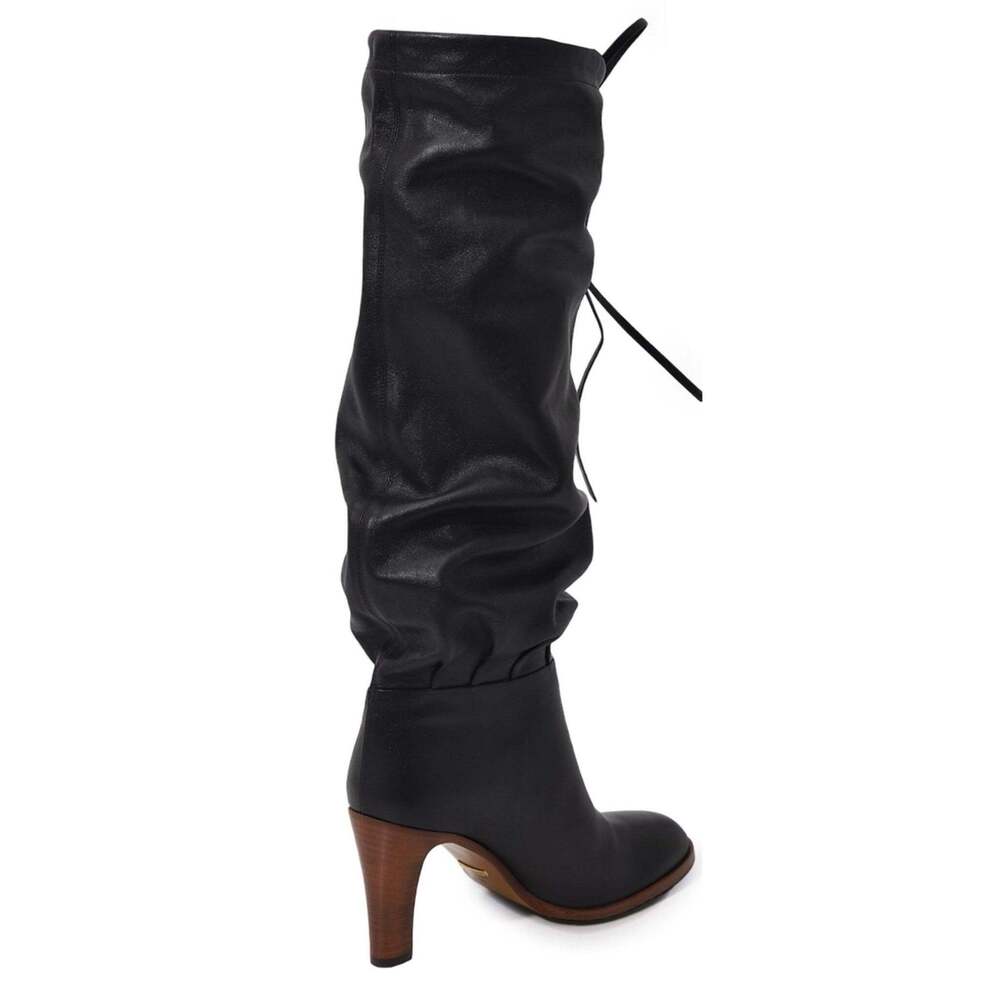 Gucci - Black Leather Boots up to the Knee with Mid-heel - IT 36 - Picture 4 of 10